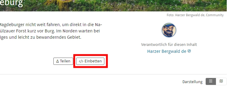 Einbetten einer Sammlung in Outdooractive.com Einbetten einer Sammlung in Outdooractive.com