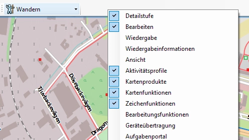 Symbolleisten in Garmin BaseCamp einstellen